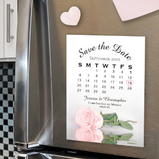Blush Roze roze sparen de Magnet van de Kalender v