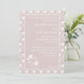 Blush roze roze weddenschap kaart (Staand voorkant)