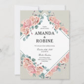 Blush roze roze weddenschap kaart (Voorkant)