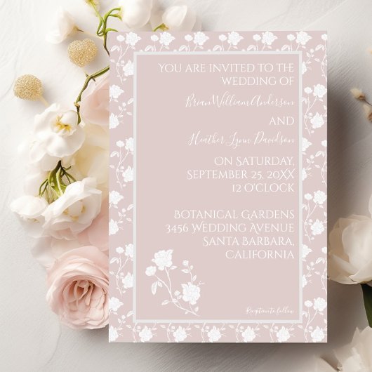 Blush roze roze weddenschap kaart