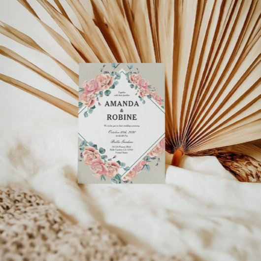 Blush roze roze weddenschap kaart