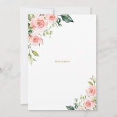 Blush Roze Rozen 40e Verjaardagsfeest Kaart (Achterkant)