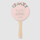 Blush roze  Rozen Baby shower Dank u Handwaaier (Achterkant)
