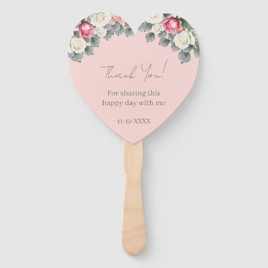 Blush roze  Rozen Baby shower Dank u Handwaaier (Achterkant)