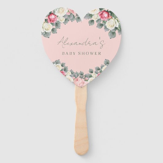 Blush roze  Rozen Baby shower Dank u Handwaaier (Voorkant)