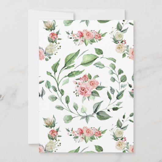 Blush roze rozen Baby shower Kaart (Achterkant)