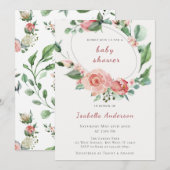 Blush roze rozen Baby shower Kaart (Voorkant / Achterkant)