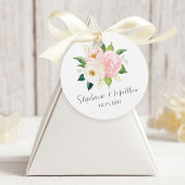 Blush Roze Rozen Bloemen Botanische Bruiloft Bedankjes Labels