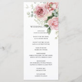 Blush roze rozen Bloemen groen groen bruiloft Programmakaart (Achterkant)