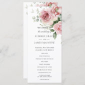 Blush roze rozen Bloemen groen groen bruiloft Programmakaart (Voorkant / Achterkant)