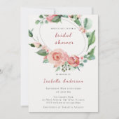 Blush Roze Rozen Bloemen Vrijgezellenfeest Kaart (Voorkant)