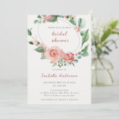 Blush Roze Rozen Bloemen Vrijgezellenfeest Kaart (Staand voorkant)