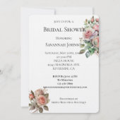 Blush Roze Rozen Bloemen Vrijgezellenfeest Kaart (Voorkant)