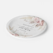 Blush Roze Rozen Bloemen Vrijgezellenfeest Papieren Bordje (Gekanteld)