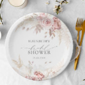 Blush Roze Rozen Bloemen Vrijgezellenfeest Papieren Bordje