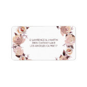 Blush roze rozen bloemenkrans etiket (Voorkant)