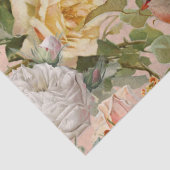  Blush Roze Rozen Botanische Vogels Tissuepapier (Detail)