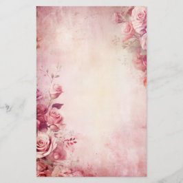  Blush Roze Rozen Briefpapier