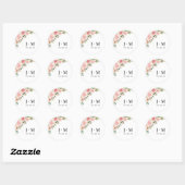 Blush Roze Rozen Bruiloft Classic Ronde Sticker (Vel)