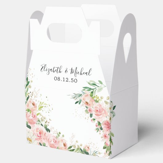 Blush Roze Rozen Bruiloft Favor Box Bedankdoosjes (Geopend)