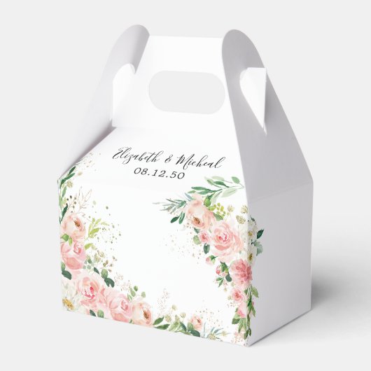 Blush Roze Rozen Bruiloft Favor Box Bedankdoosjes (Voorkant Zijde)