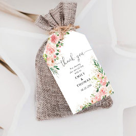 Blush Roze Rozen Bruiloft Gift Label Cadeaulabel
