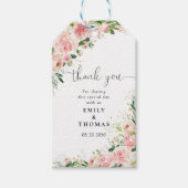 Blush Roze Rozen Bruiloft Gift Label Cadeaulabel (Voorkant)