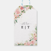 Blush Roze Rozen Bruiloft Gift Label Cadeaulabel (Achterkant)