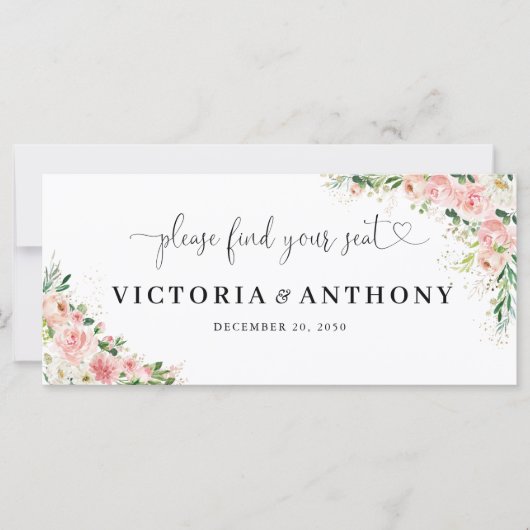 Blush roze rozen bruiloft hoofd tafel teken (Voorkant)