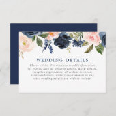 Blush roze rozen bruiloft informatiekaartje (Voorkant / Achterkant)