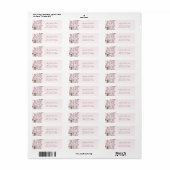 Blush roze rozen bruiloft label retouradres (Full Sheet)