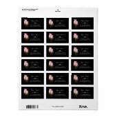 Blush roze rozen bruiloft label retouradres (Full Sheet)