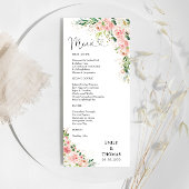 Blush Roze Rozen Bruiloft Menu