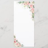 Blush Roze Rozen Bruiloft Menu (Achterkant)