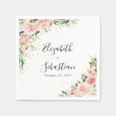 Blush roze rozen bruiloft servetten (Voorkant)