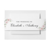 Blush Roze Rozen Bruiloft Uitnodiging Belly Band Uitnodigingen Wikkel (Voorkant Voorbeeld)