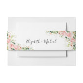 Blush Roze Rozen Bruiloft Uitnodiging Belly Band Uitnodigingen Wikkel (Voorkant Voorbeeld)