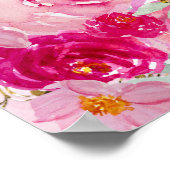 Blush Roze Rozen Charra Quinceañera Kroon Verjaard Poster (Hoek)