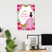 Blush Roze Rozen Charra Quinceañera Kroon Verjaard Poster (Thuiskantoor)