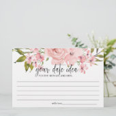 Blush roze rozen Datum nacht ideaal schoenspel Briefpapier (Staand voorkant)