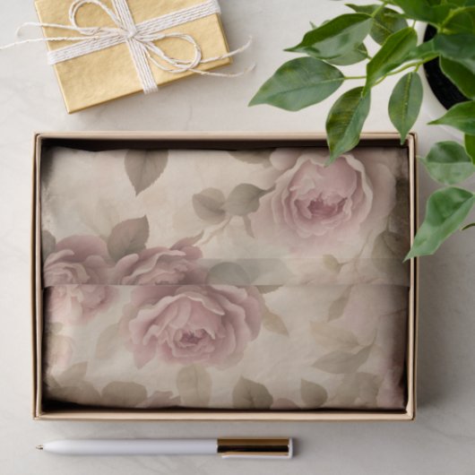 Blush roze  rozen decoupage ambacht tissuepapier (Geschenk)