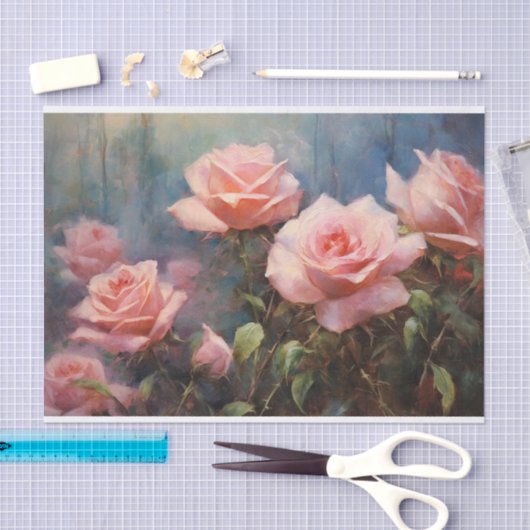  Blush Roze Rozen Decoupage Tissuepapier (Craft)