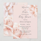 Blush roze rozen draden vertonen Baby in script Kaart (Voorkant / Achterkant)