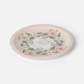  Blush Roze Rozen Een Succulent Vrijgezellenfeest Papieren Bordje (Gekanteld)