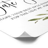 Blush roze rozen Elegant Floral Date Night Sign Poster (Hoek)