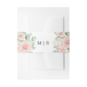 Blush roze rozen Elegante bruiloft Uitnodigingen Wikkel (Voorkant Voorbeeld)