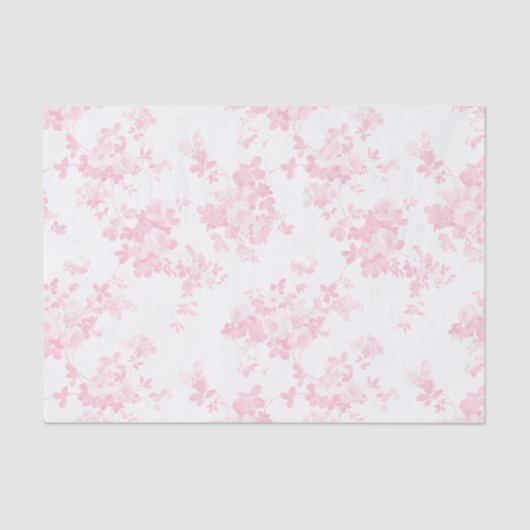 Blush roze  rozen elegante florale  tissuepapier (Voorkant)