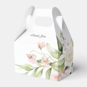 Blush roze rozen en Eucalyptus Greenery Wedding Bedankdoosjes (Achterkant)