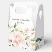 Blush roze rozen en Eucalyptus Greenery Wedding Bedankdoosjes (Geopend)