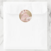 Blush roze rozen en Gold Quinceañera op perkament Ronde Sticker (Tas)